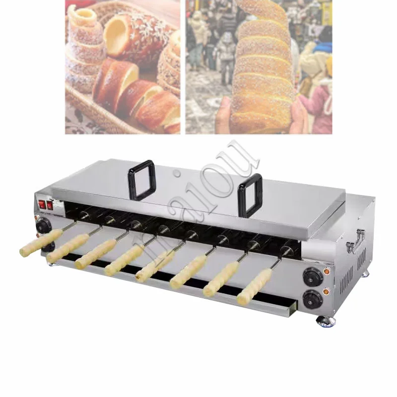 Gas 110v/220v Electric Chimney Cake Machine Donut Doughnut Ice Cream Cone Maker Hungary Trdelnik Chimney Bread Roll Machine