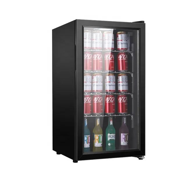

90L Compressor Freestanding Fridge Mini Bar/Beverage Cooler/ Display Fridge/Drinks Cooler