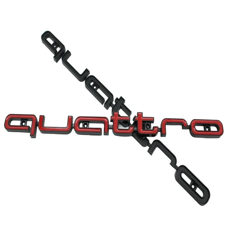 Audi Quattro Emblem 3D ABS Car Front Grille Emblem For A3 A4 A5 A6 A6L A7 A8 Q3 Q5 Q7 S3 S4 S5 RS3 RS4 RS6 Badge Accessories