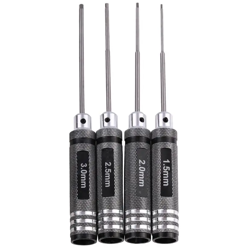 4Pcs 1.5/2/2.5/3.0mm Black Hex Driver Allen Wrench Hand Tool Set RC Car Model Repair Maintenance Tool