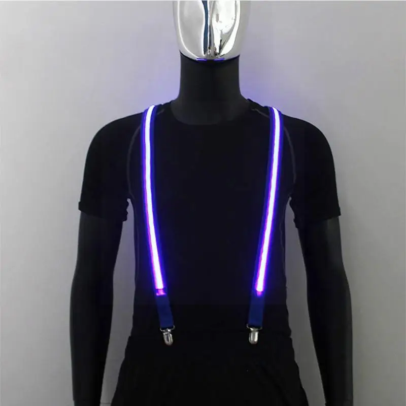 Tirantes con iluminación Led para hombre, pajarita perfecta para Festival de Música, fiesta de disfraces, E0c9