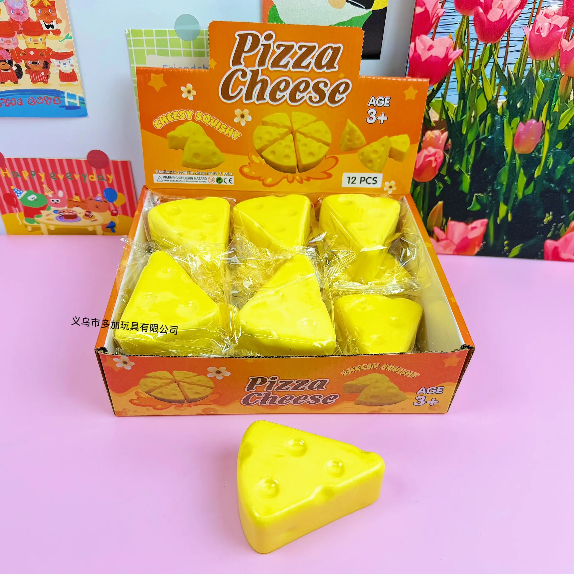 12pcs/set Case Triangle Cheese Slow Rising Squishy Toy, Simulated Food Slow Rebound Stress Relief Decompression Fidget for Adul