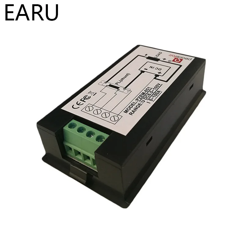 Imagem -05 - Display Lcd Digital Atual Tensão Medidor de Energia Amperímetro Voltímetro 100a Atual Shunt dc 6.5100v 0-100a 020a