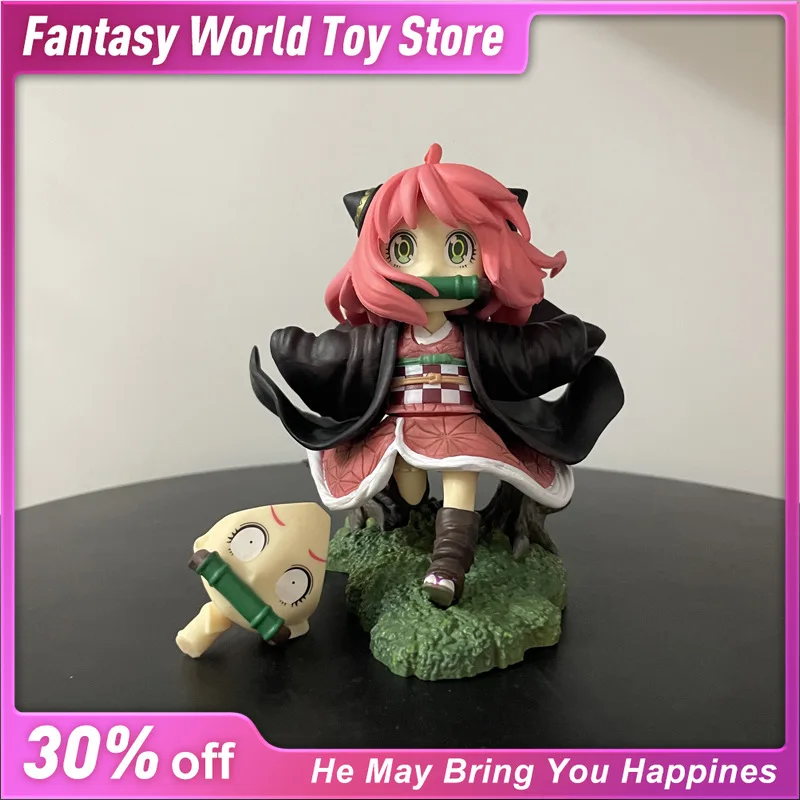 

12cm Anime SPY FAMILY Anya Forger COS Kamado Nezuko Action Figure PVC Toy Desk Decor Statue Model for Kids Birthday Gifts Toys