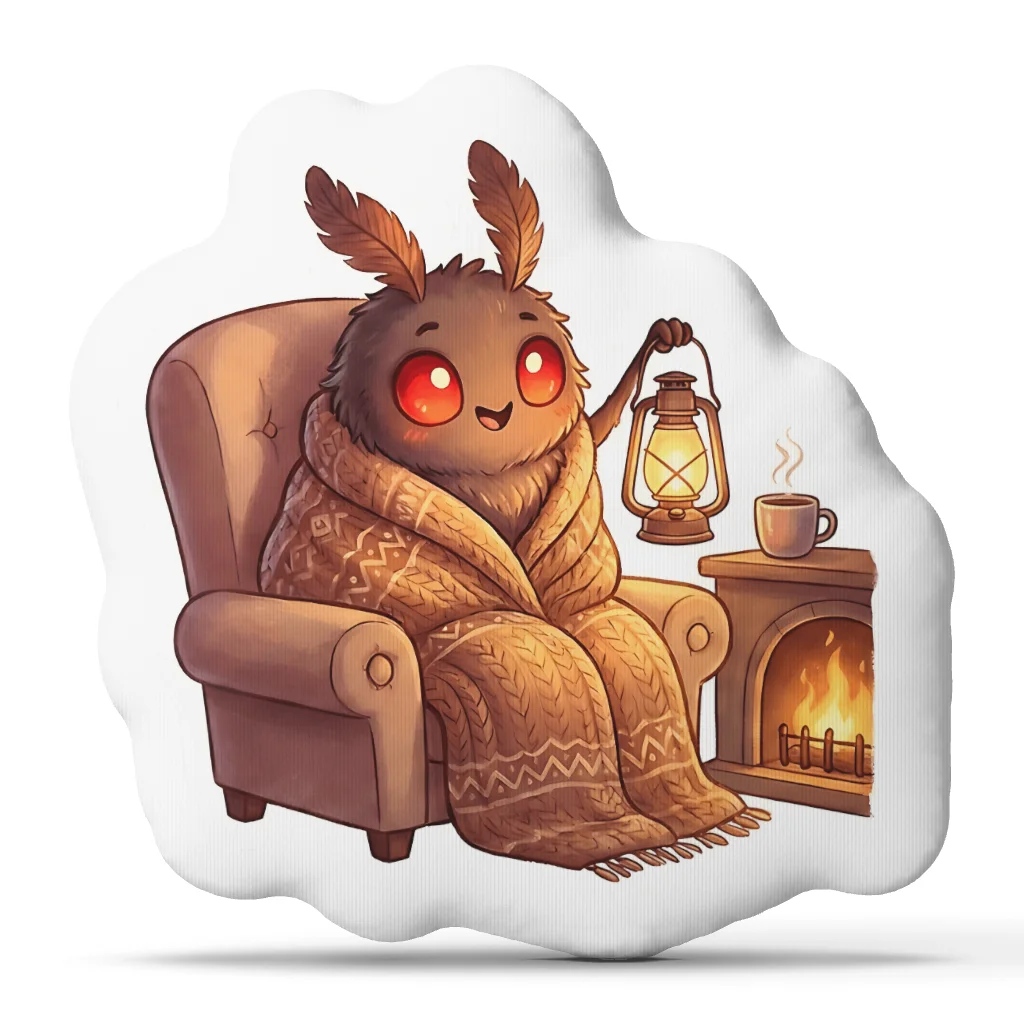 Cozy Mothman with a Lamp Shaped Pillow Cushion Irregular Stuffed Throw Pillow for Sofa Home Decoration Gift