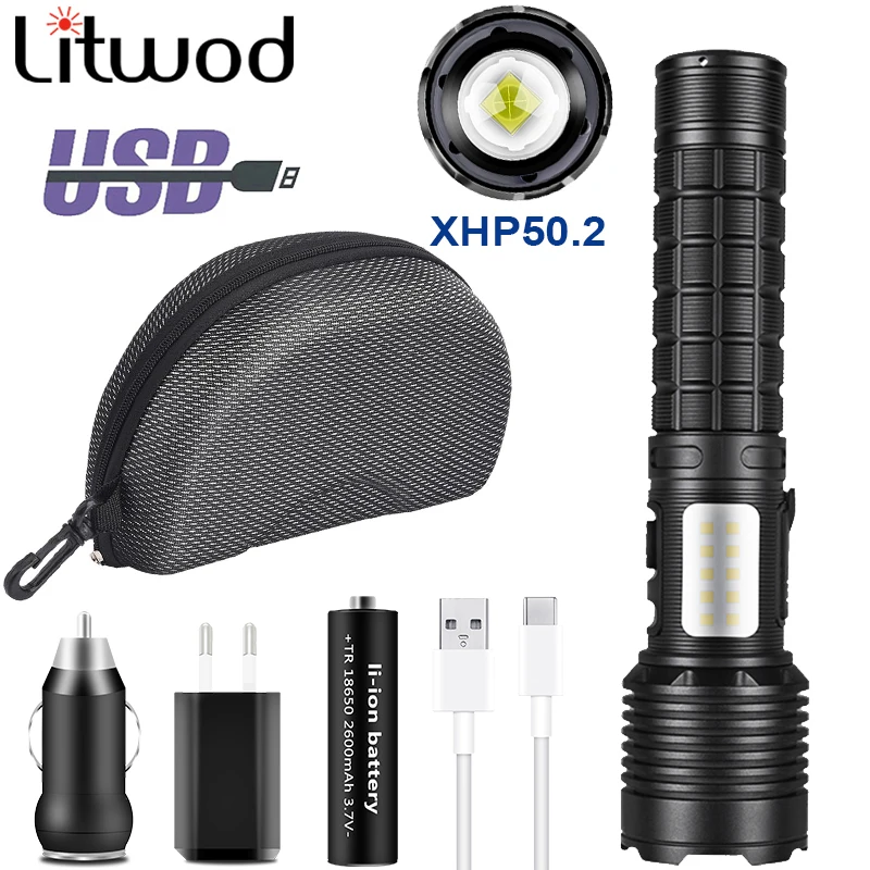 Ceholyd Led Flashlight High Quality XHP50.2 Super Bright Torch Camping Hunting Light Aluminum Alloy Waterproof Zoomable Lantern