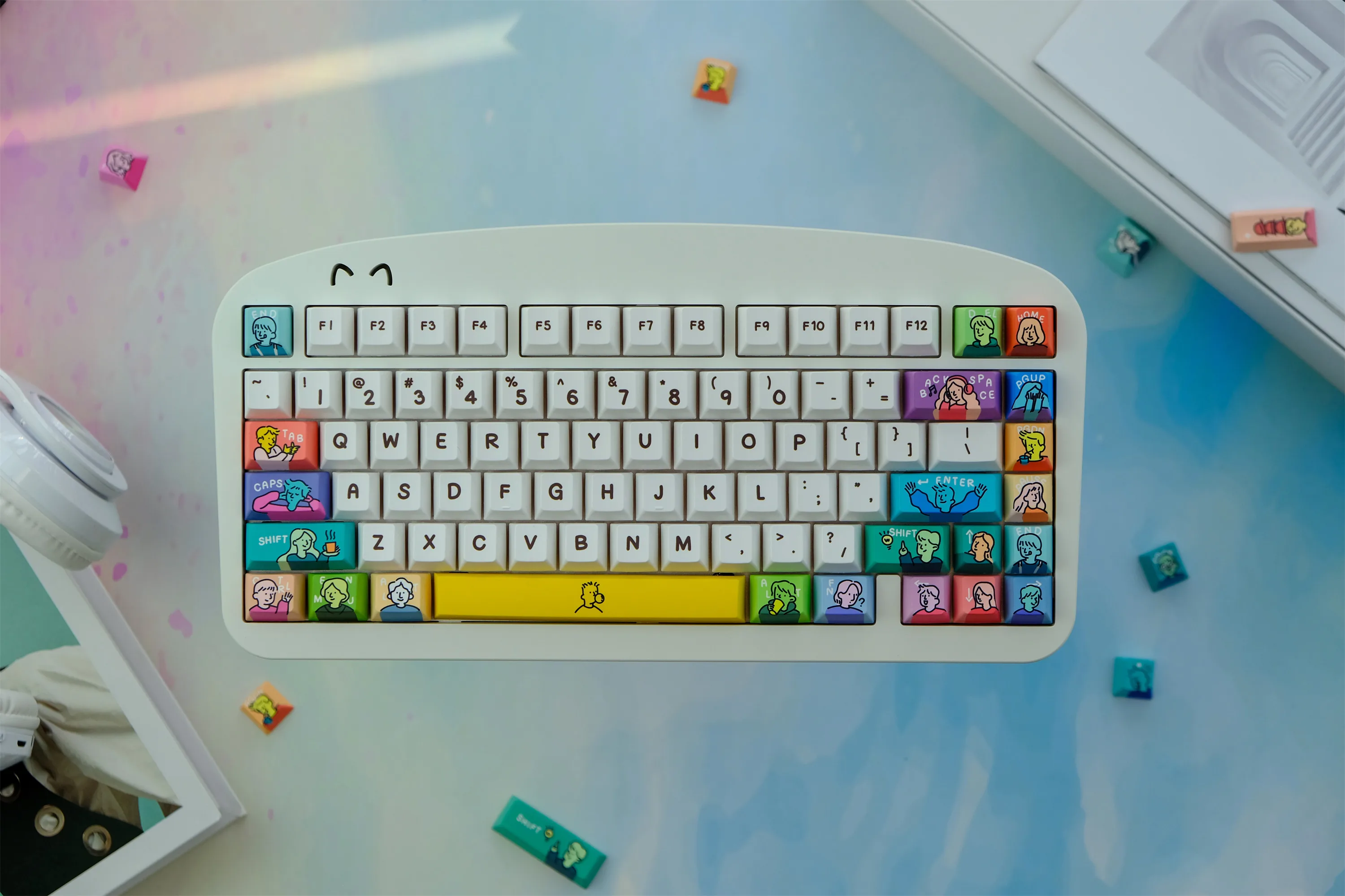 Teclas PBT personalizadas para teclado mecânico, GMK extravagantes Keycaps, Perfil de cereja, DYE-SUB, 129 chaves