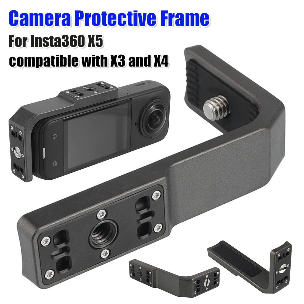 For Insta360 X5 Action Camera Bracket Lightweight L-Shaped Magnetic Adapter Aluminum Alloy Mount Horizontal Vertical Accessories