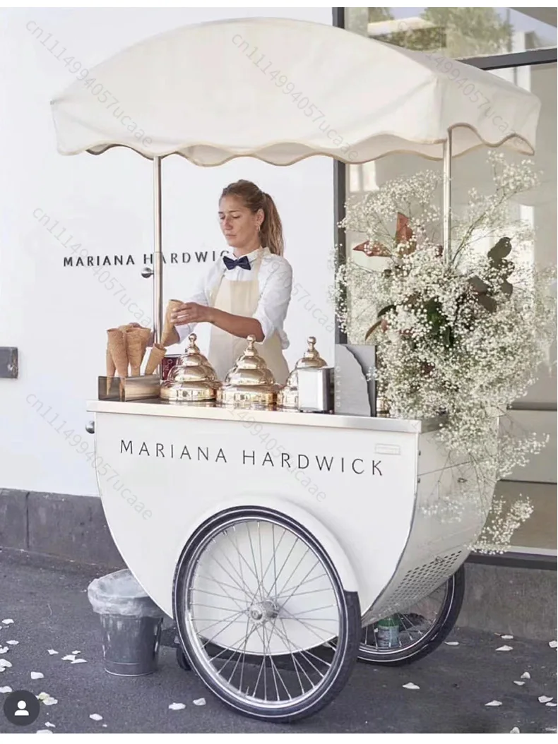 Custom Outdoor Mobile Ice Cream Truck Wrought Iron Food Truck Snack Truck Shopping Mall Display Movable Promotional Vehicle