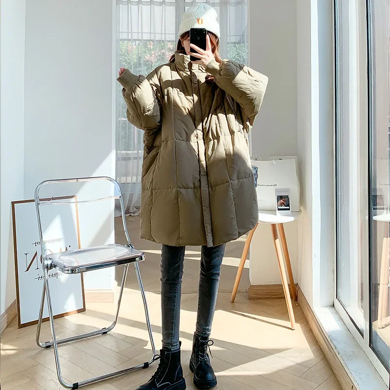 Women's Fall Winter Tops Coat Cotton Coat Mid-length Personalized Vintage Simple Comfortable Loose Casual Soft Niche Versatile