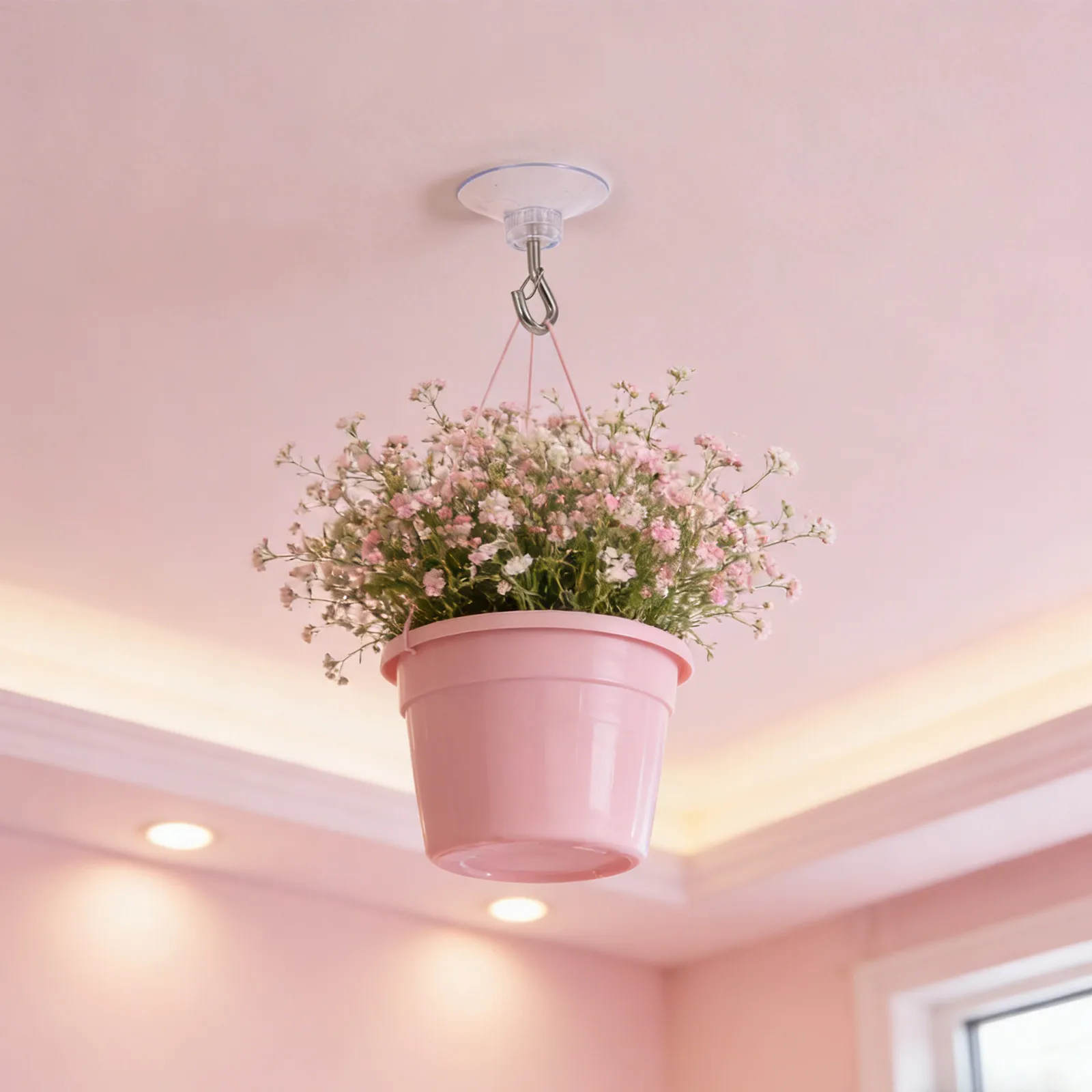Ganchos de techo con ventosa para luces, plantas, decoración, reutilizables, sin taladro, sin dejar rastro, ganchos redondos, ideales para vidrio, azulejos y metal, 6 uds.