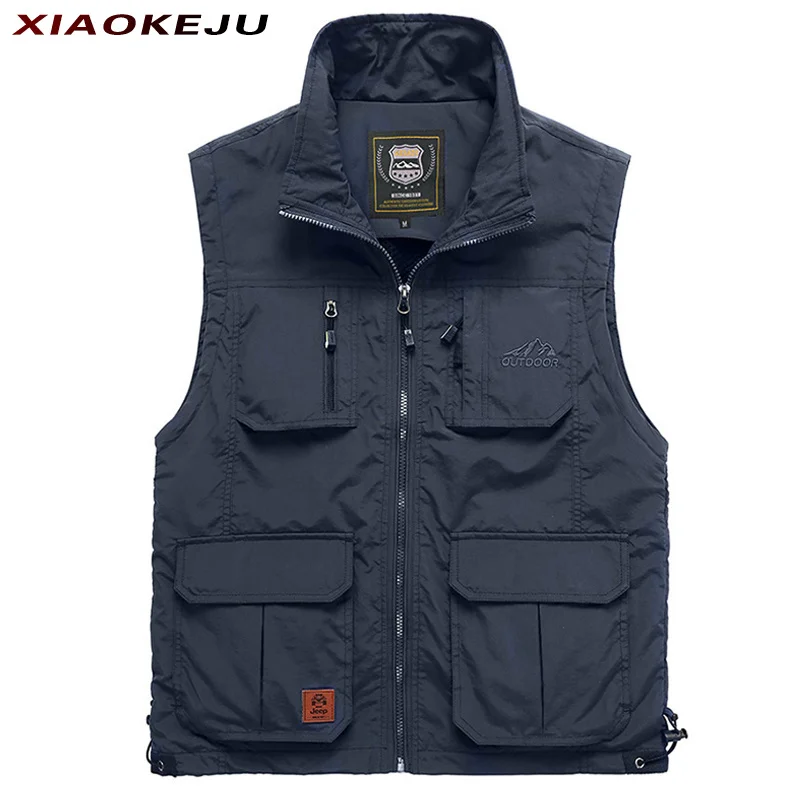 Men Work Vest Men's Clothing Hunting Motorcyclist Tactical Coat Summer MAN Multi-pocket Jacket Sleeveless Jacket