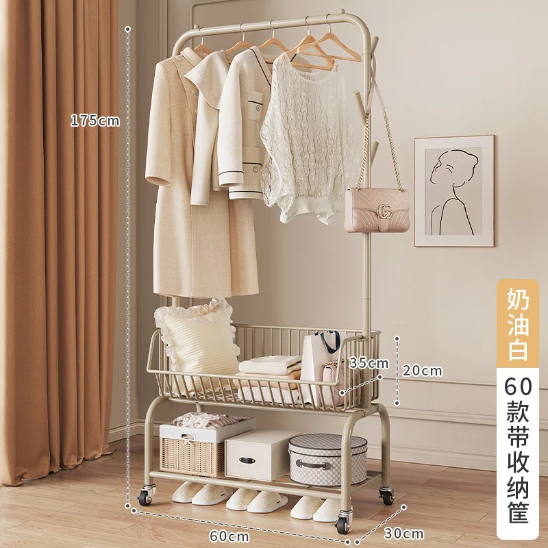 Movable Clothes Rack Floor Hanger Stand Storage Wardrobe Hat Stand Storage Box Bedroom Furniture perchero de pie Coat Rack