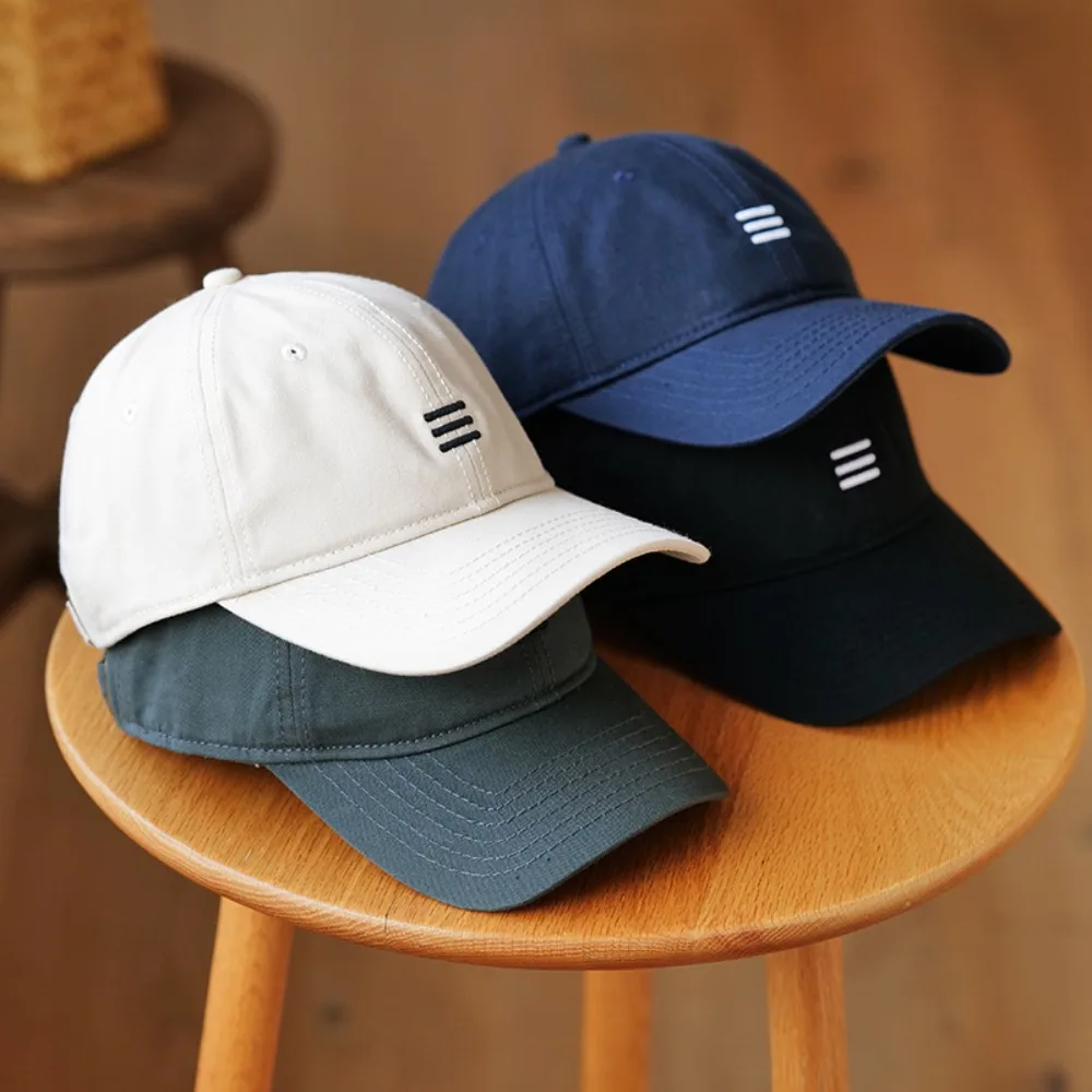 

Fashion Lines Embroidery Baseball Caps Adjustable Casual Sunscreen Hat Breathable Duck Tongue Hat Outdoor Sports