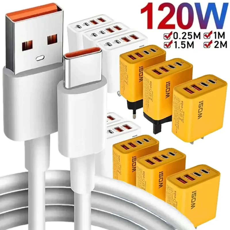 120W Fast Charger Mobile Phone Charging QC3.0 USB Type C Chargers Dual PD Wall Travel Adapter EU/US/UK Plug for iPhone 16 - Image 6