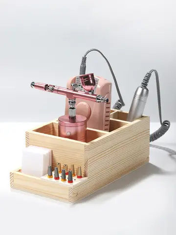 Nail Drill Machine Bits Wooden Holder for Nail Training Nail Art Accessories DIY Manicure Tools Box Display Box