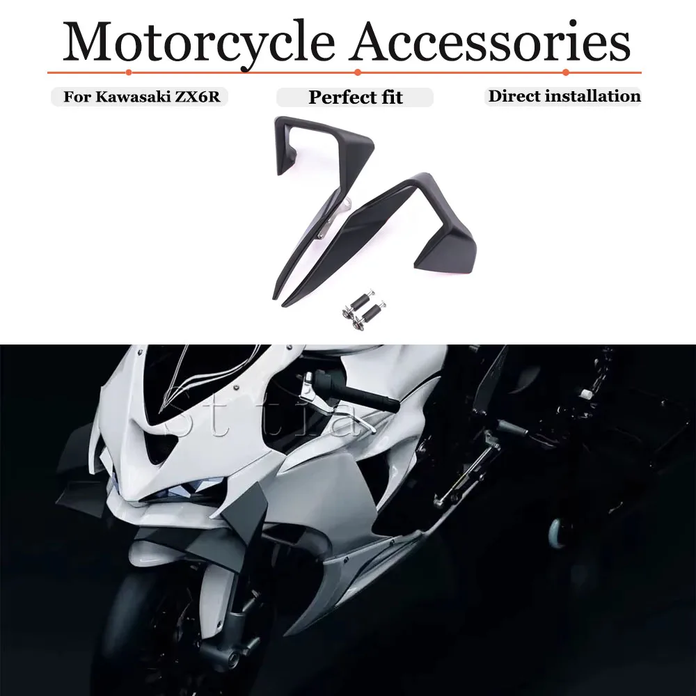For Kawasaki ZX 6R ZX-6R 2024-2026 Motorbike Front Spoiler Front lip fixed wing Motorcycle Fairing Fixed Wing Aerodynamic Wing
