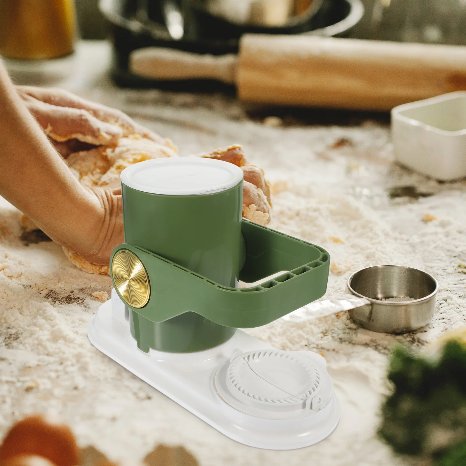 

Skin Press Mold Kitchen Manual Dumpling Maker Multifunction Green Making Tool Reusable Wrapping Mould Dumplings
