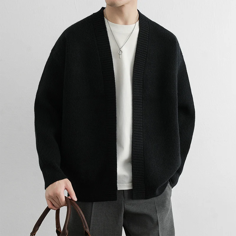 

Men's Knitted Open Cardigan Casual Loose V-Ne Sweater Outerwear Autumn Spring Faion Trend Soft Polyester Nylon Blend