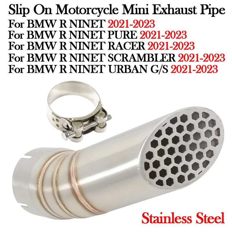 

Stainless Steel For BMW NINET T PURE RACER SCRAMBLER URBAN G/S 2021 2022 2023 Motorcycle Exhaust Pipe 60mm Muffler Escpae Modify