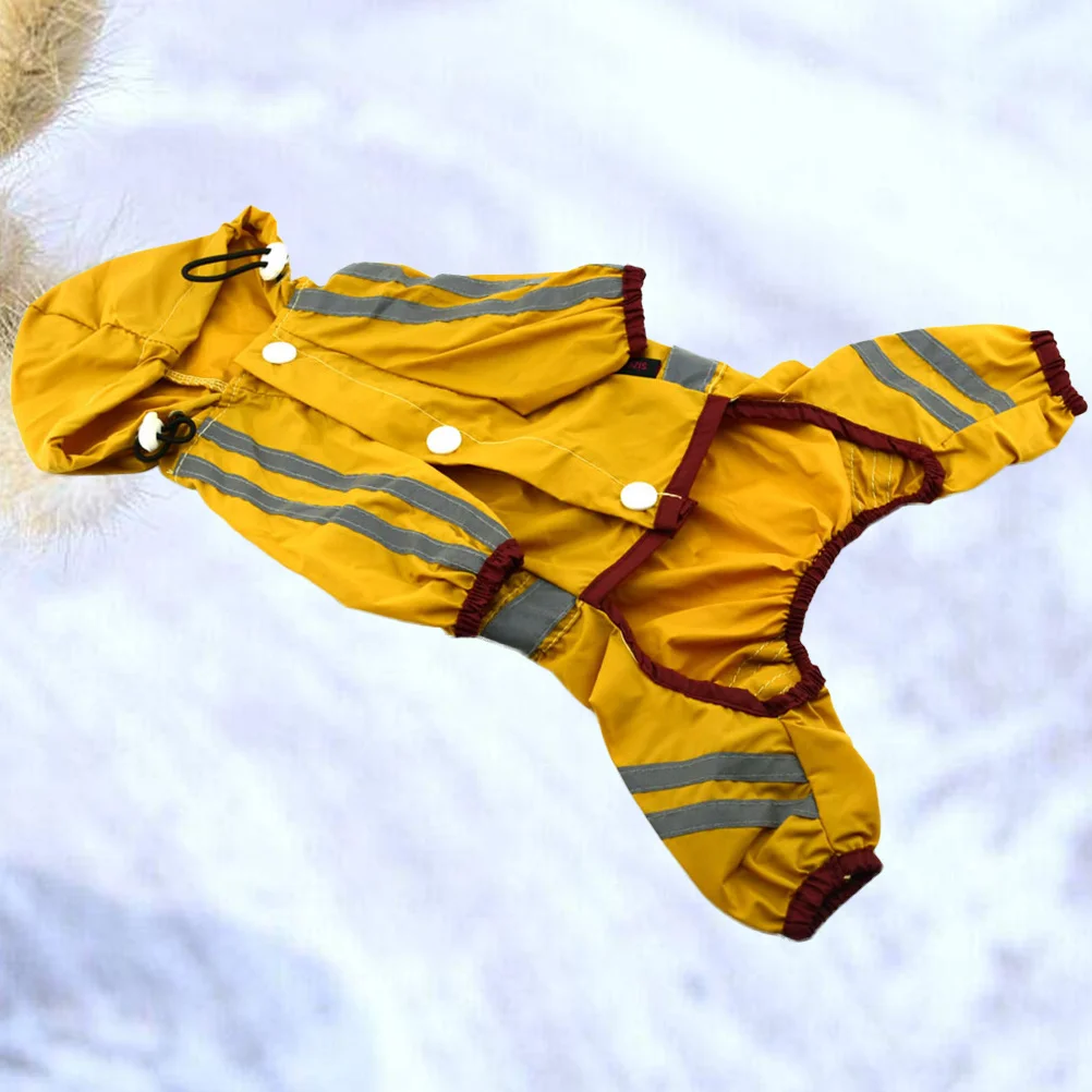 

Pet Dog Raincoat Waterproof Lightweight Durable Acrylic Fibres Yellow S Puppy Rain Jacket Small Medium Dog Rainwear Breathable