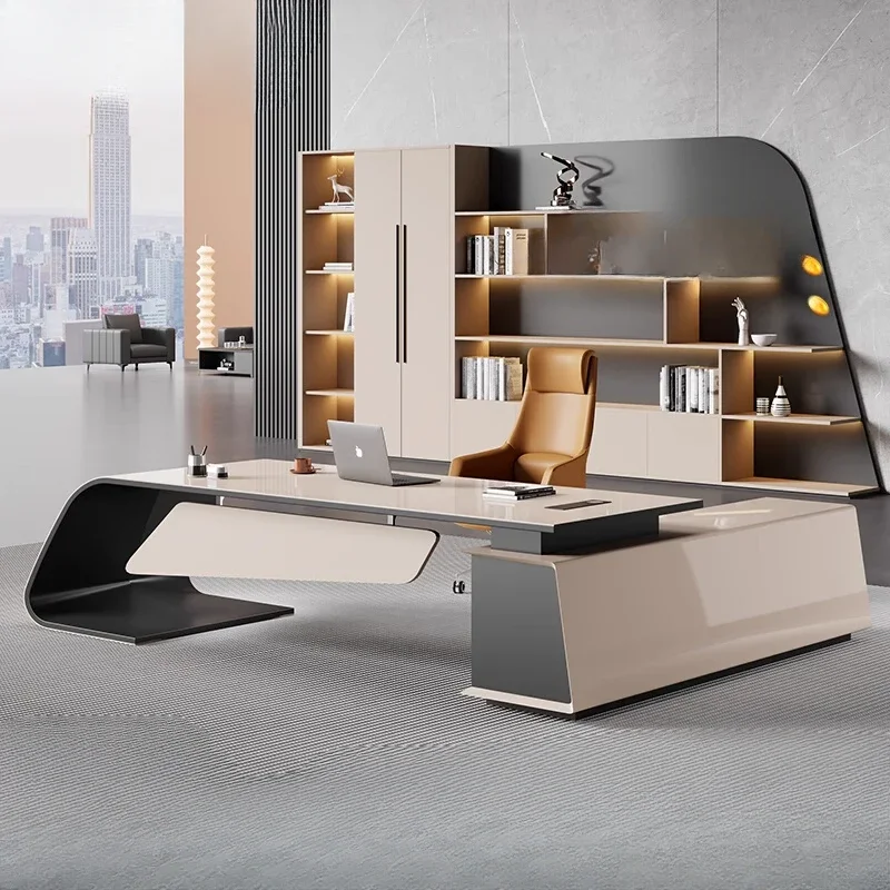 

Designer Modern Office Desks Asthetic Luxury Storage Drawers Writing Executive Desk L Shaped Study Escritorios Office Furniture