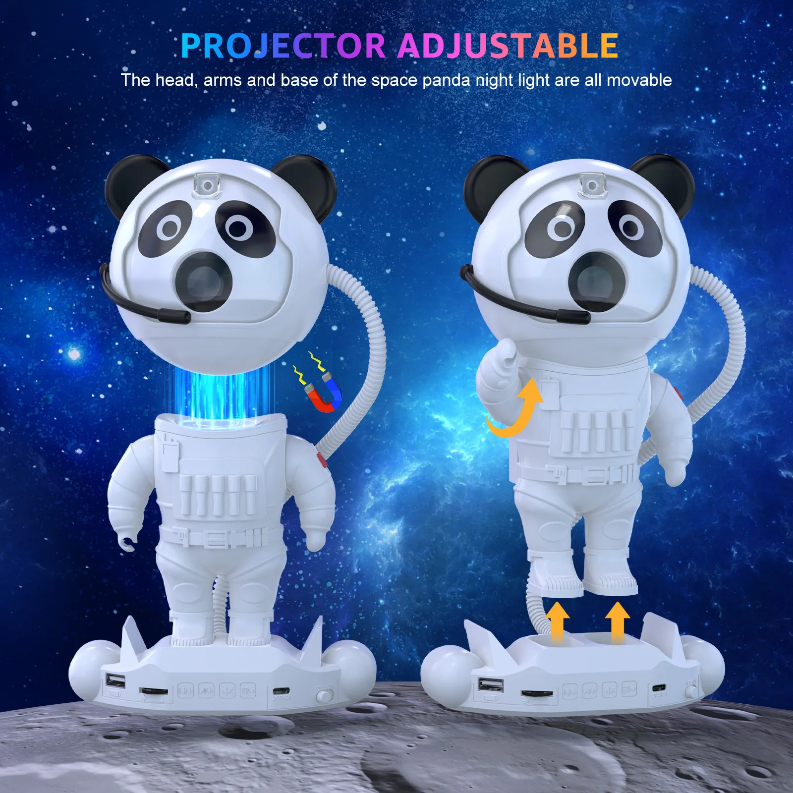 Yiflamefly Astronaut Musical Galaxy Projector With Bluethooth Player Type-C input port With Remote Control For living Bedroom