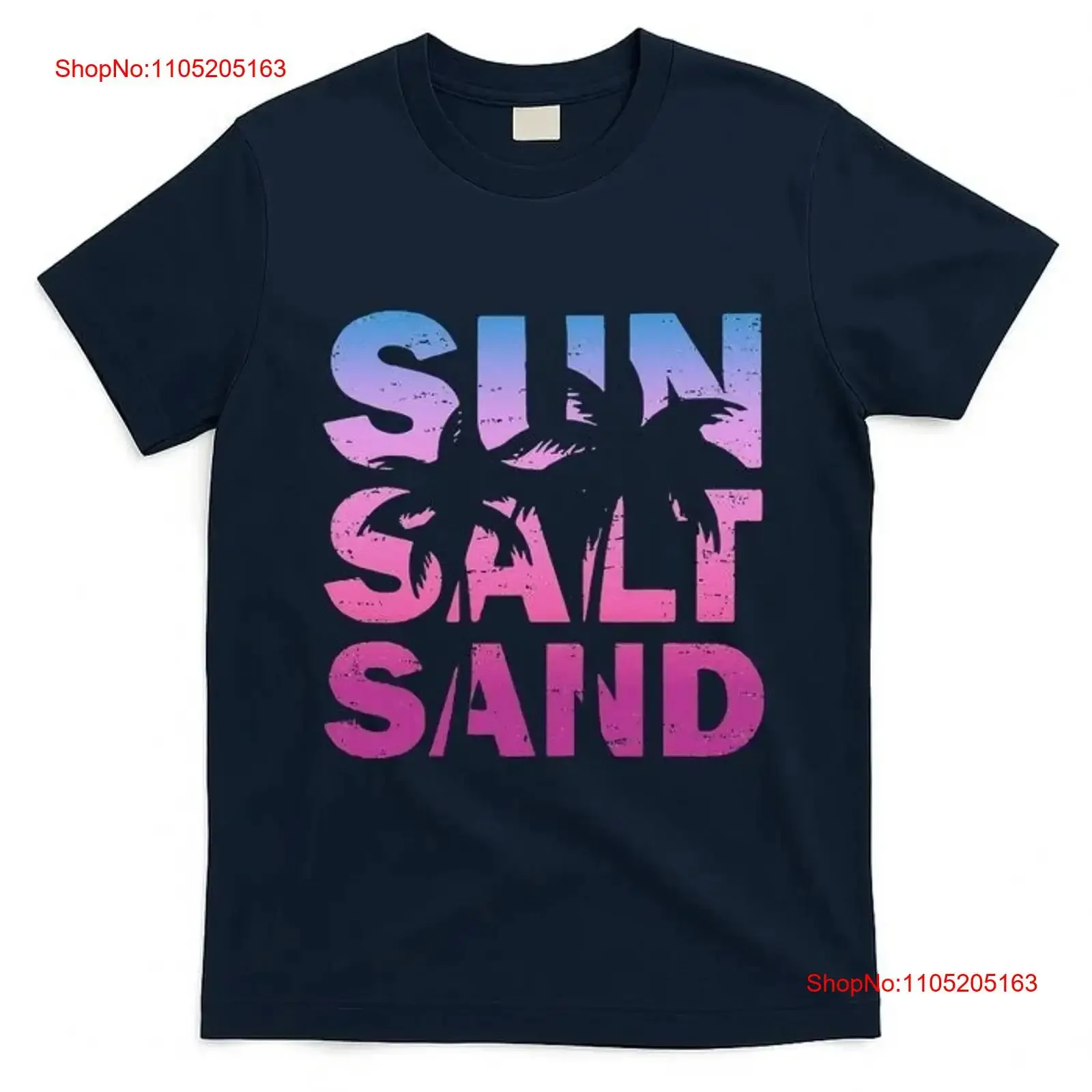 Sun Salt Sand Funny Palm Beach Summer T Shirt  vintage Washed Versatile Top For Everyday Wear Casual fashion Soft Slightly
