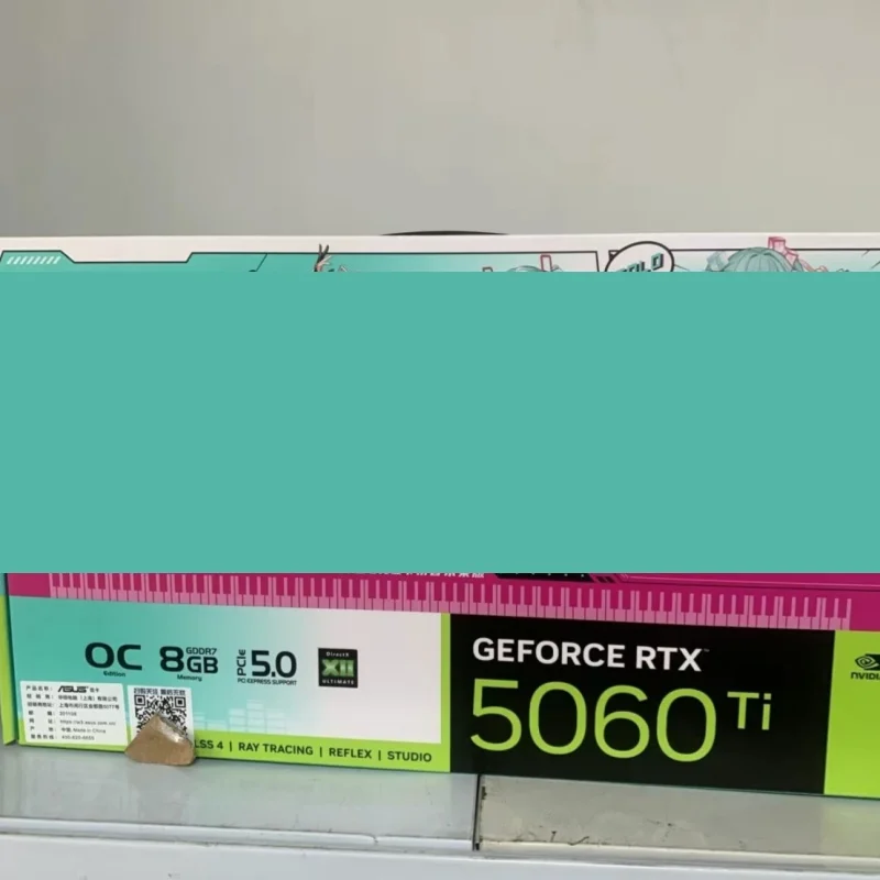 Nowa karta graficzna Rtx 5060 Ti O8g Gddr7 z podświetleniem RGB, anime, podkładka termiczna, biało-zielona, do gier FPS, akcesoria do obudowy PC, karta graficzna