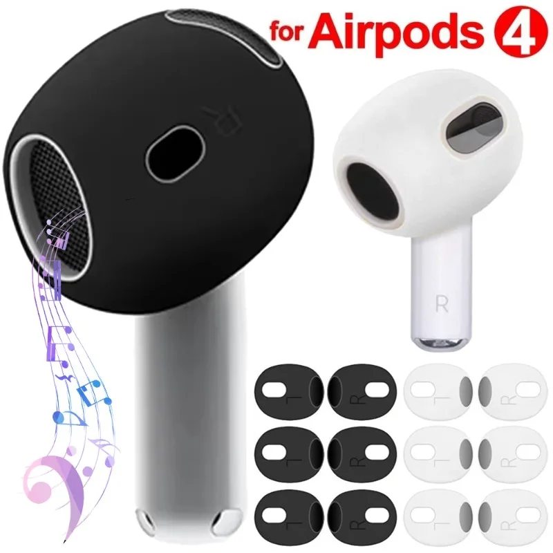 3/1Pairs Silicone Sport Ear Tips Anti Slip Anti Scratch Ear Covers for Apple AirPods 4 Replacement Eartips Earbuds for AirPods 4