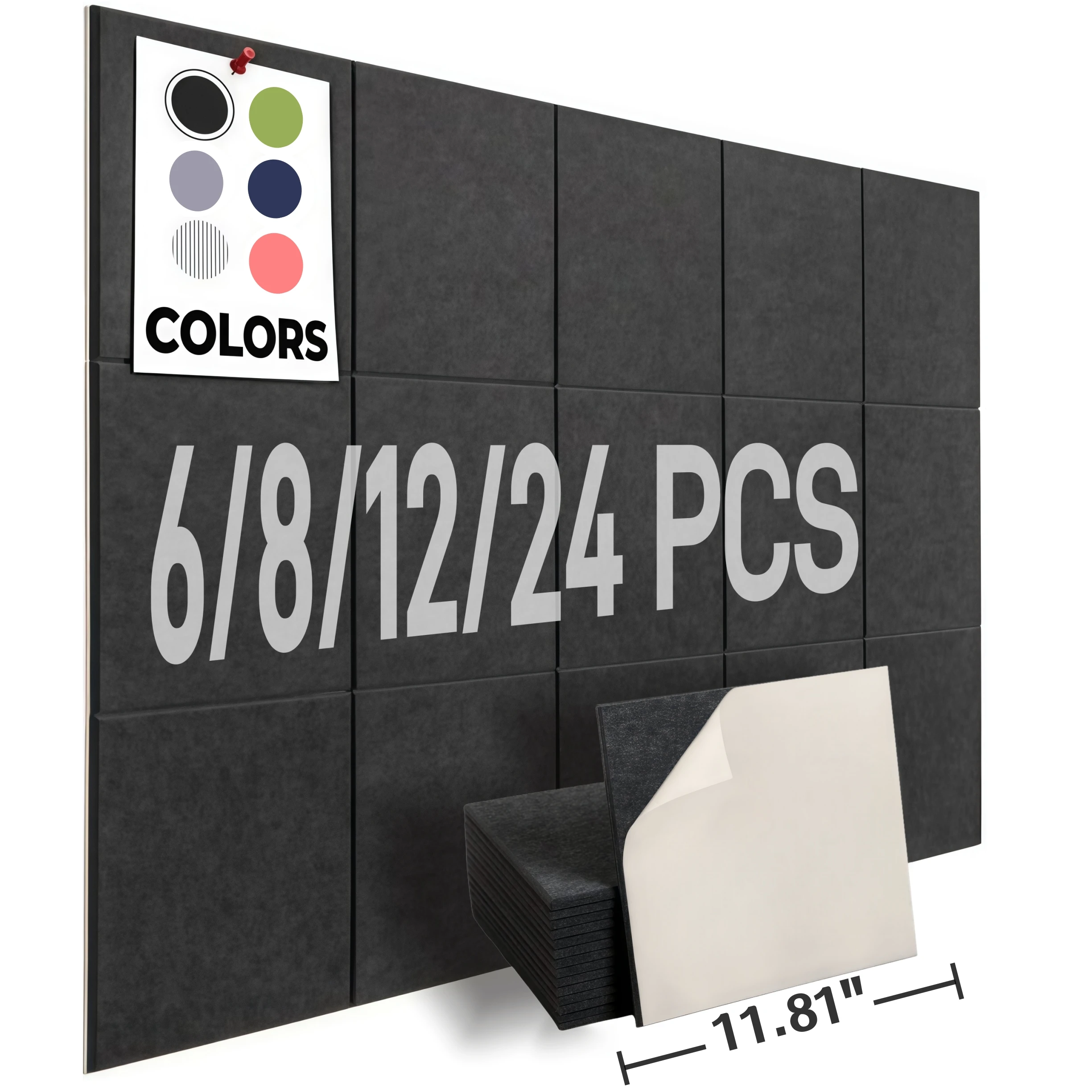6/8/12/24 Stück große Korktafel, Filztafel, AlternativeTiles, selbstklebende Wandpaneele, Pinnwand, Pinnwand für Büro, Schule