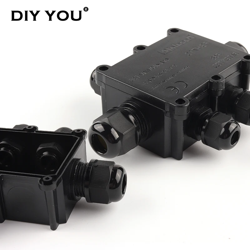 IP68 Waterproof Junction Box Outdoor 2/3/4/5/6 Pin Way Plastic Electrical Junction Box Case With Cable Wire Terminal Connector