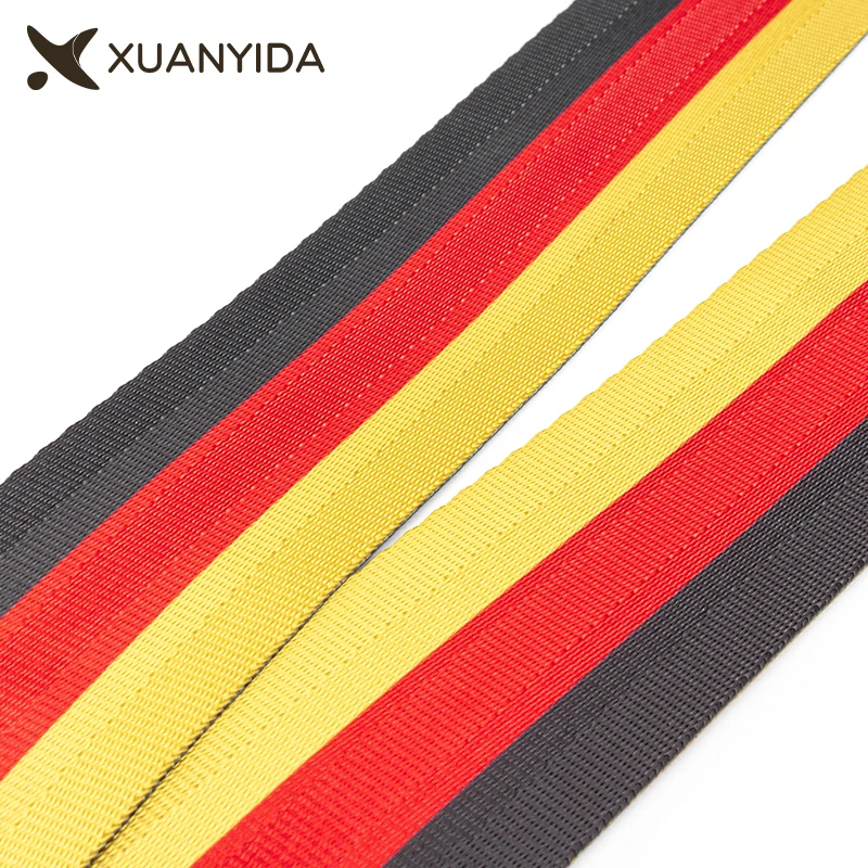 3.6 M Universal Car Safety Belt Black Red Yellow Stripe Design Car Racing Seats Belts Strengthen Safety Strap Car Accessories