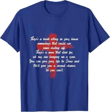 Til You Can't There's A Book That's Sitting in Your Hous T-Shirt Y2k Costume Til You Can't Christian Faith Saying Tee Novelty