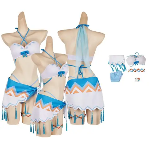 Lumine Cosplay Bikini Badeanzug Genshin Impact Aether Rock Kostüm Fantasia Outfits Halloween Karneval Party Rollenspiel Anzug