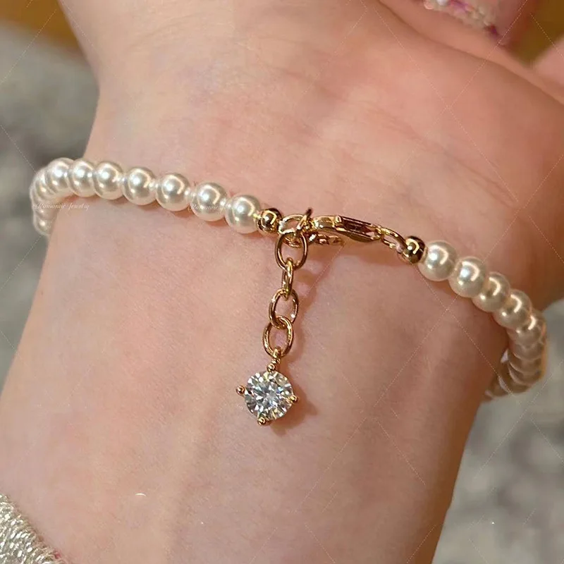 

Изысканный браслет из кремового белого жемчуга во французском стиле ретро, женский легкий роскошный изысканный темпераментный браслет