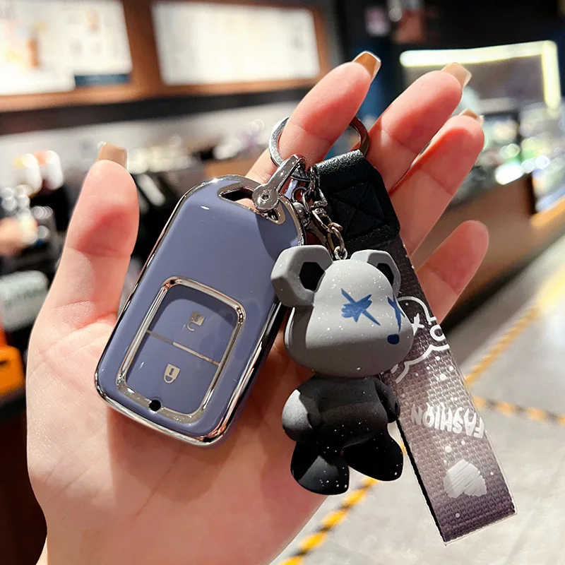 

Для Honda Civic CRV HRV Accord Pilot Fit Freed Vezel Odyssey 2018-2022 аксессуары 2 кнопки чехол для автомобильного ключа из ТПУ