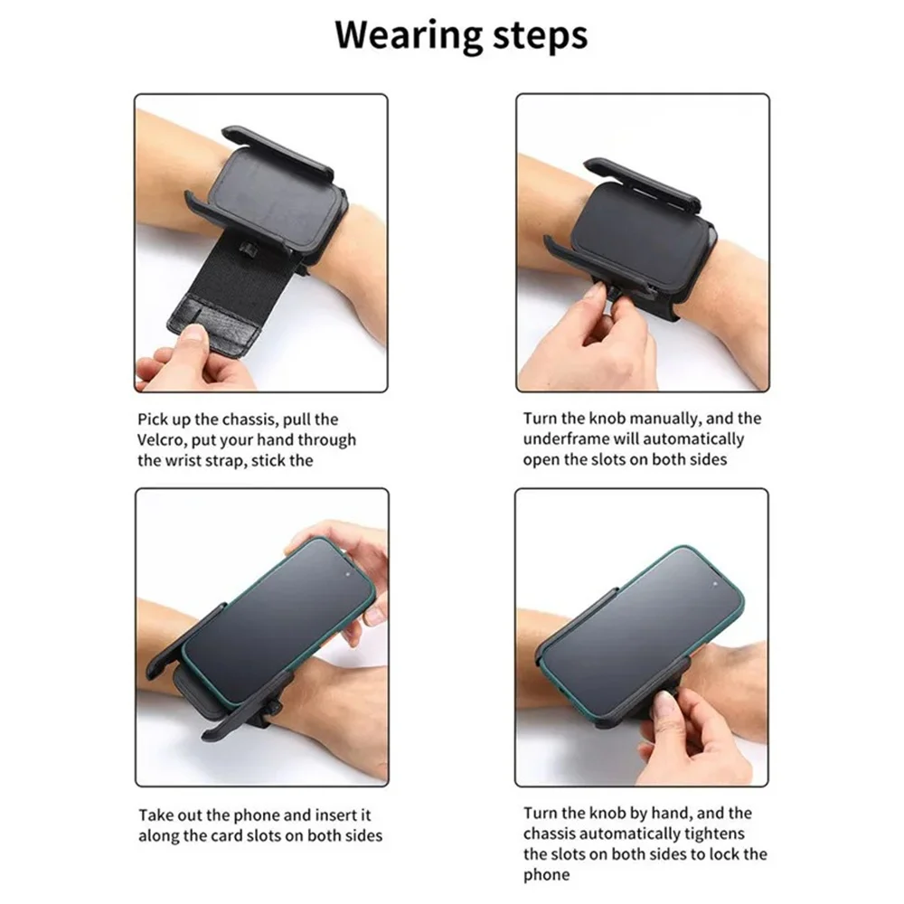 Handgelenk-Telefonhalter, 360° drehbar, abnehmbar, verstellbar, Sporthalterung zum Laufen, Radfahren, Fahren, universelle Handy-Unterstützung – Detail 15