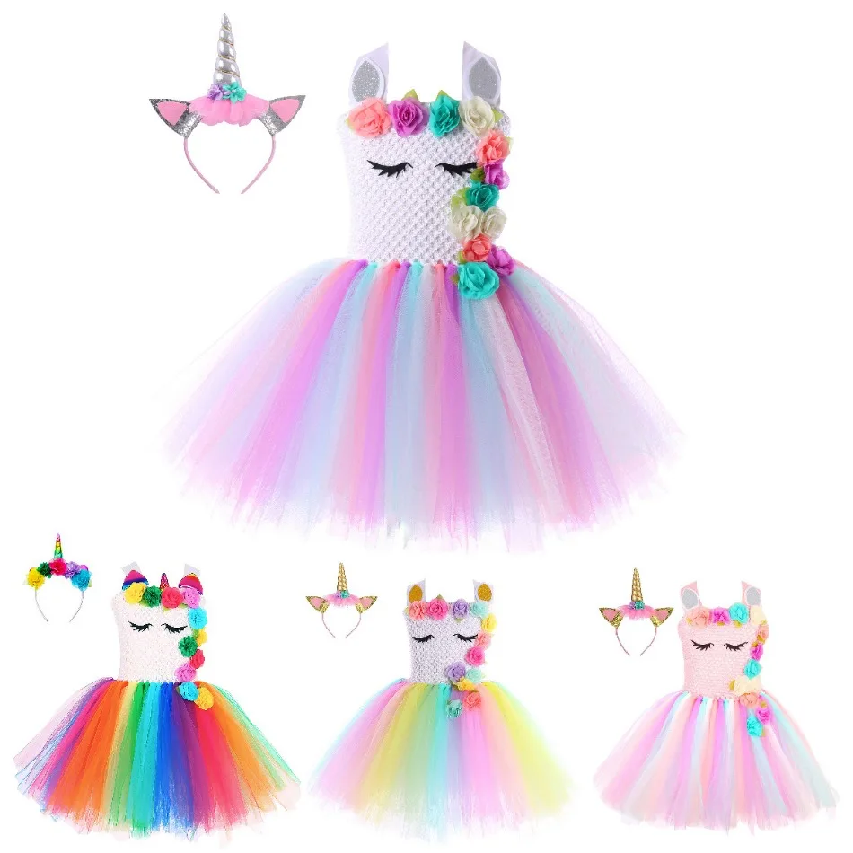 Halloween Malefice Costume for Kids Carnival Party Clothes Set Witch Evil Queen Cosplay Costume for Girls Fancy Tulle Tutu Dress