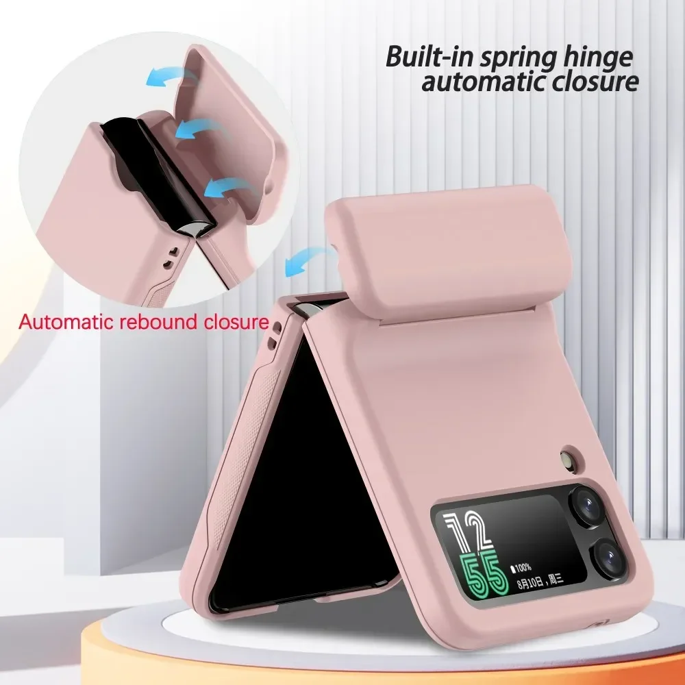 Чехол для Samsung Galaxy Z Flip 3 4, матовый, приятный для кожи, карман для карт, шарнир, универсальный складной противоударный жесткий чехол, аксессуары