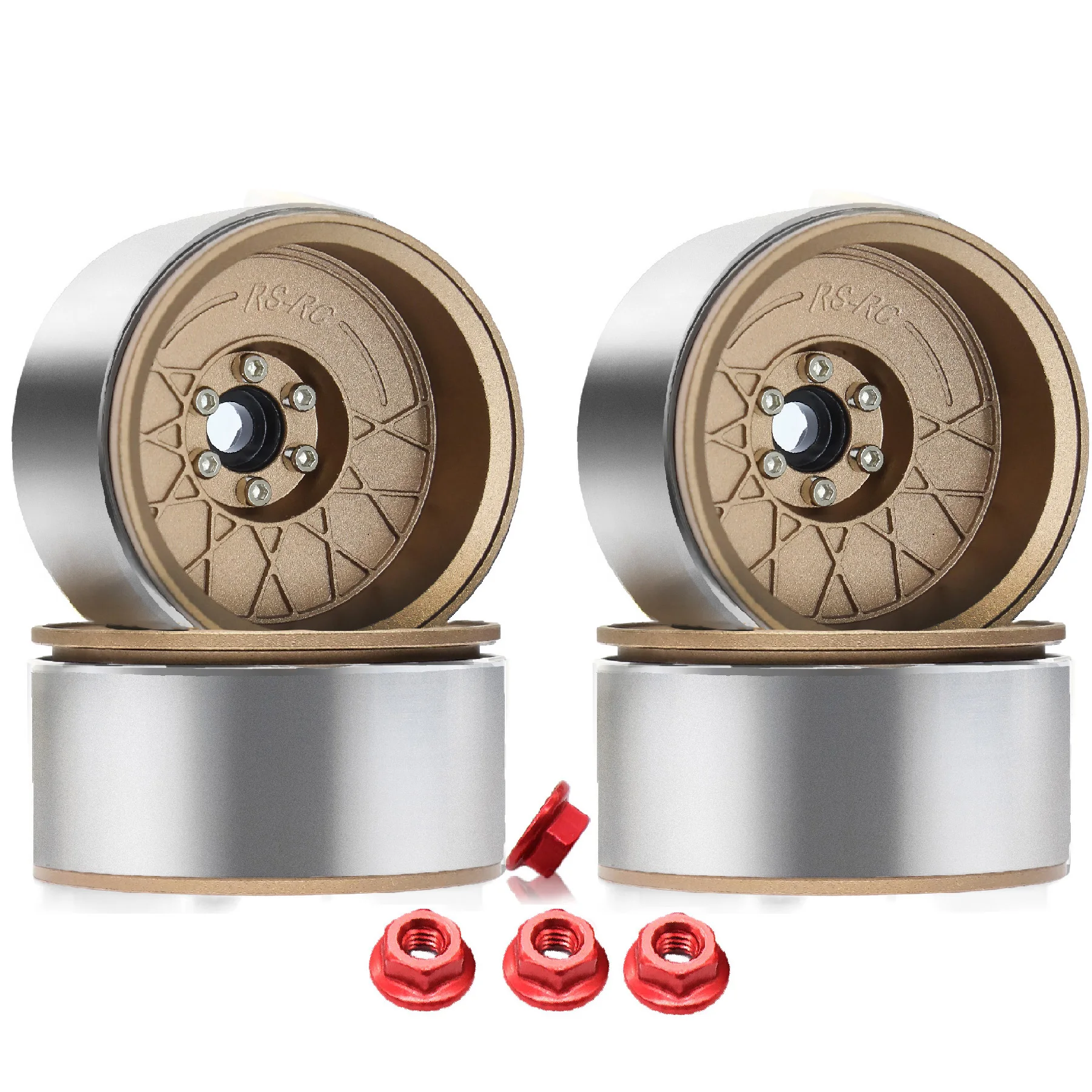 2.2 Beadlock Wheels（4PCS） Deep Dish Negative Offset 10.4mm for 1/10 RC Crawler Car Wraith RR10 SCX10 TRX4 TRX6 YETI D90 CC01