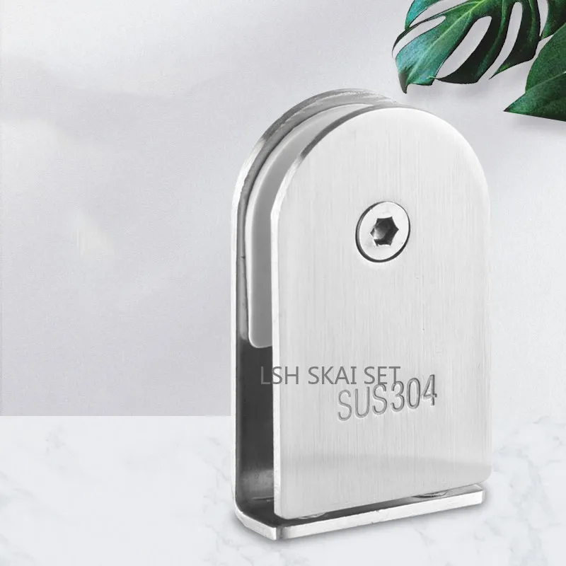 304 Stainless Steel Glass Clamp 0-degree 90-degree 180-degree Glass Hinge Display Cabinet Glass Fixing Clip Bathroom Door Hinge
