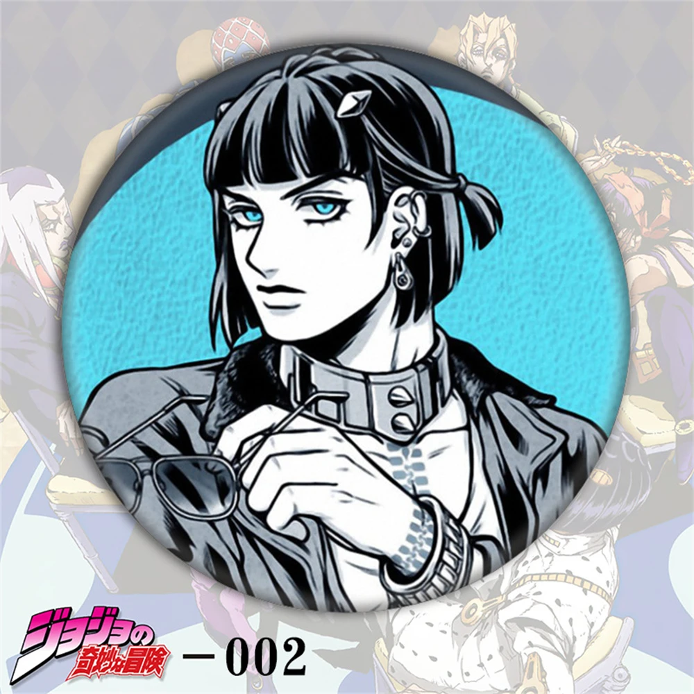 58mm Anime Le bizzarre avventure di JoJo Jonathan Joestar Kujō Jōtarō COSTUME cosplay Distintivo Spilla SPTE Spilla in banda stagnata ﻿   Prop Gilf