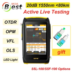 Spedizione Gratuita OFW Mini OTDR Active Live Fiber Tester 1550nm 20dB Riflettore Ottico Riflettometro Touch Screen OPM VFL Mappa Evento