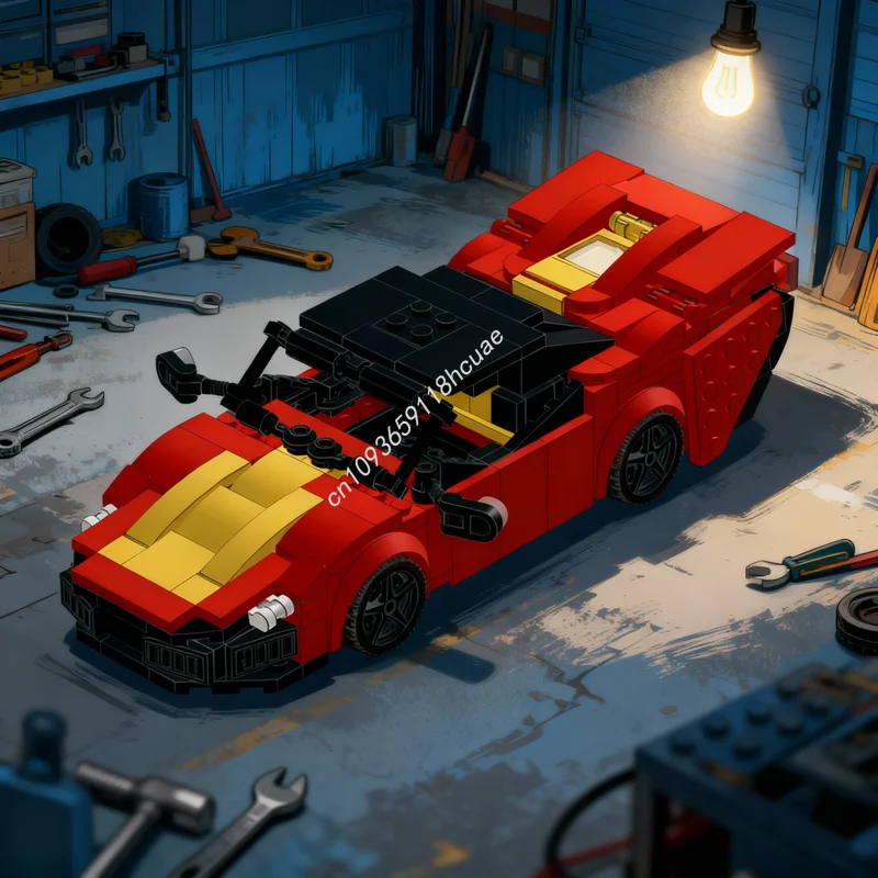 303 pièces MOC Ferrariesd Inspiré de la Supercar City Champions Modèle de blocs de construction Jouets d'architecture Cadeaux de Noël Briques pour enfants