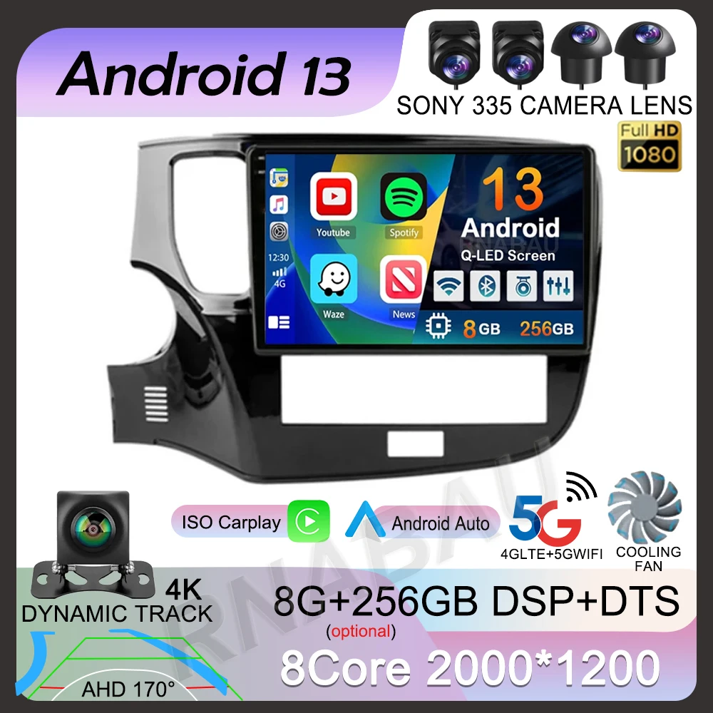 

Android 13 Carplay Car Radio For Mitsubishi Outlander 3 GF0W 2018-2021 2din Multimidia Video Player Navigation Head Unit Stereo