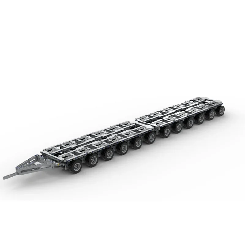 MOC- 158608   Cargo Heavy Transport Platform Trailer Bouwsteenmodel 1336 Onderdelen Jongens en kinderen Kerstbouwsteen Speelgoedcadeau