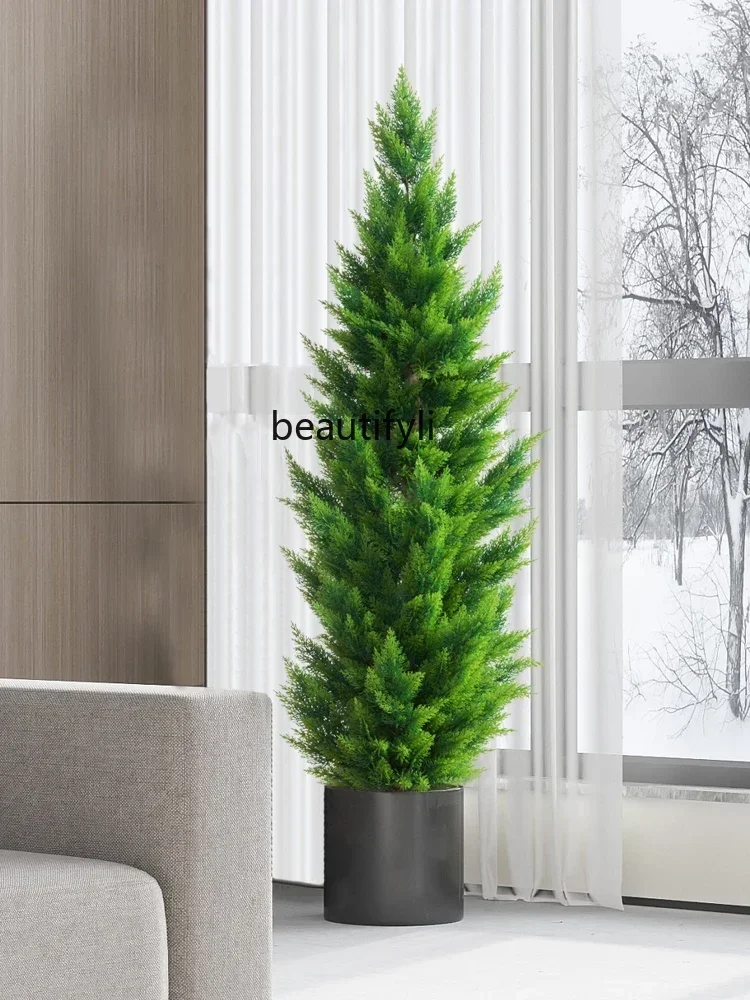 ss 7486 ssLarge Emulational Greenery Bonsai Cypress Classic Style Pine Christmas Fake Trees Plant Indoor Store Decoration