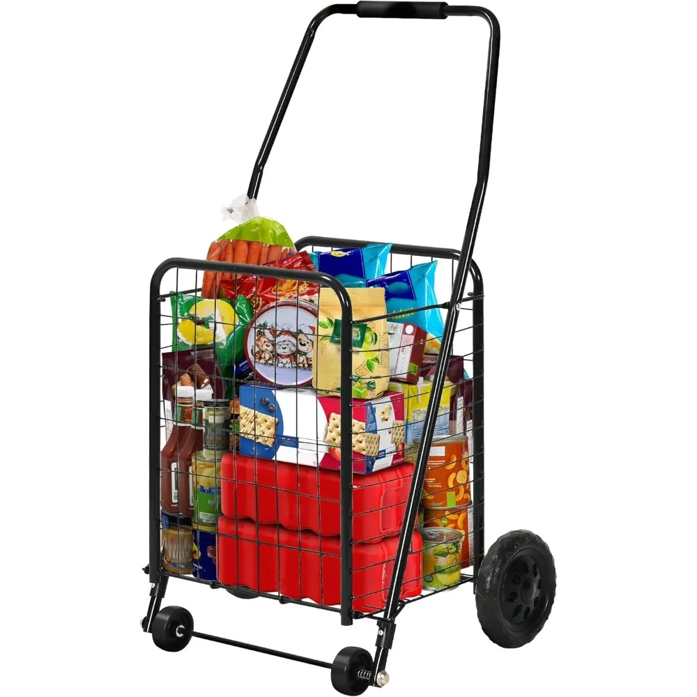 Carro de compras plegable con ruedas para personas mayores - Carro de comestibles plegable portátil para ir de compras