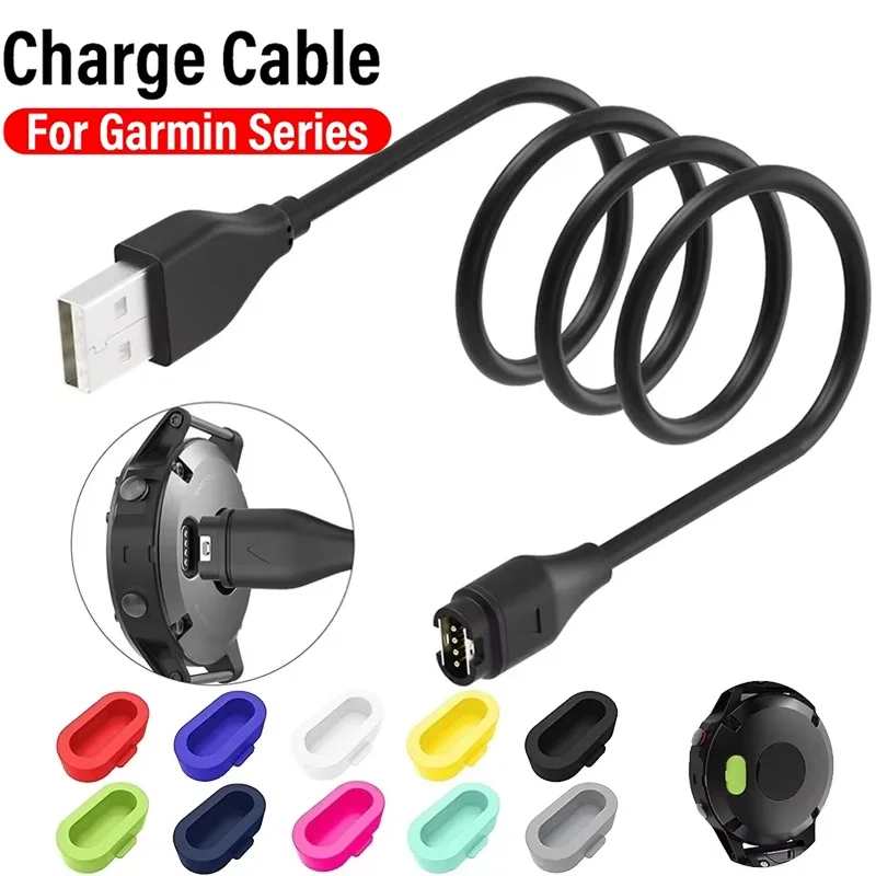 Replacement Watch Charger Cable For Garmin Fenix 7 7S 7X 6 6S 6X 5 5S 5X Forerunner 945 935 245 255 Dock With Dust Plug Cover
